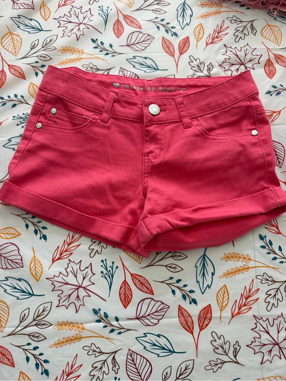 Hot Pink Women’s Cuffed Denim Shorts